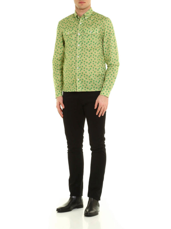 Turtle print poplin shirt shop online: PRADA