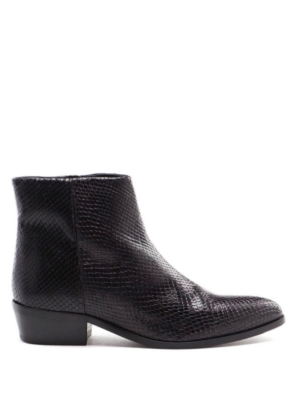 TWINSET: tronchetti - Tronchetti in pelle stampa rettile