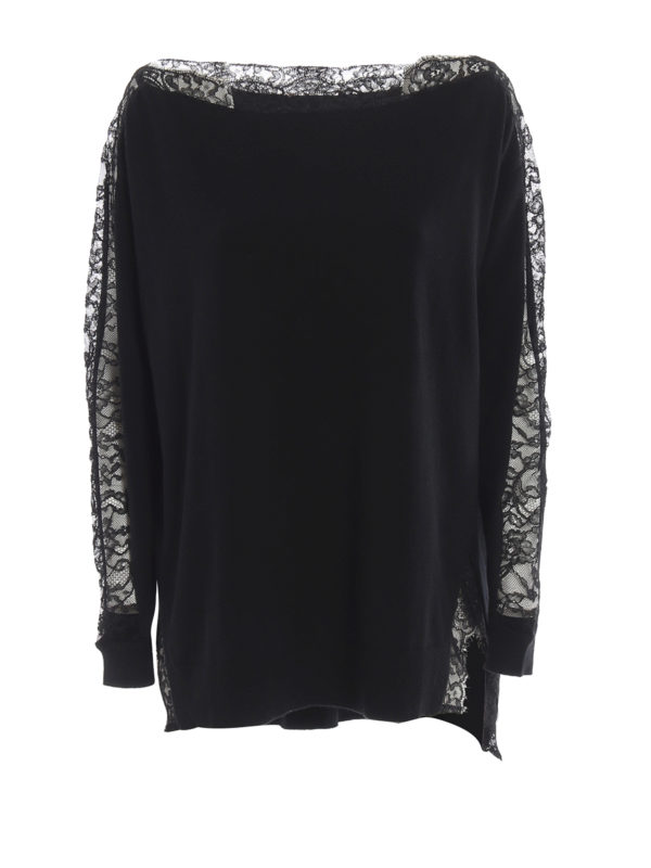 TWINSET: U-Boot-Ausschnitt - U-Boot-Pullover - Schwarz