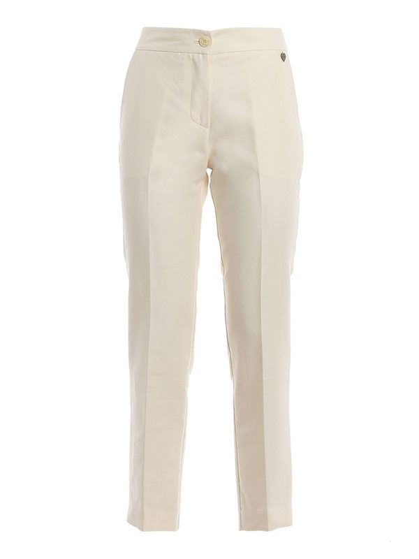 cream cigarette trousers womens Twinset Cigarette trousers - Cream