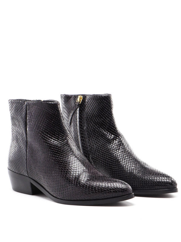 TWINSET: tronchetti online - Tronchetti in pelle stampa rettile