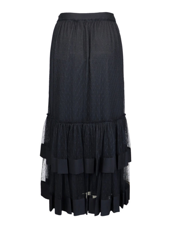TWINSET: Long skirts online - Lace ruffle maxi skirt