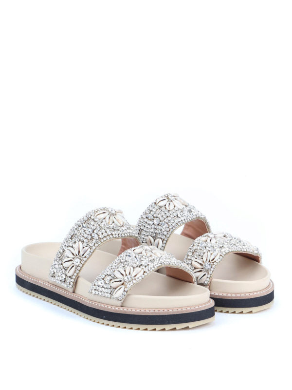 TWINSET: sandals online - Rhinestone sliders