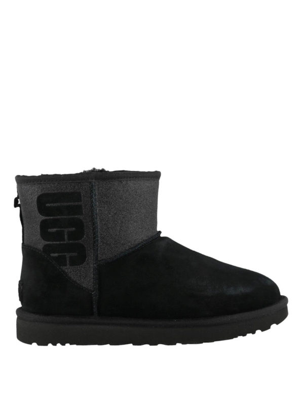 UGG: Bottines - Classic Mini Logo Sparkle - Noir