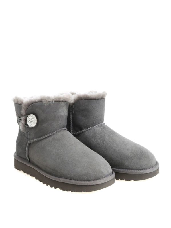 UGG AUSTRALIA: boots online - Mini Bailey Button Bling grey ankle boots