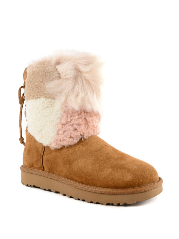 UGG: boots online - Patchwork detailed soft suede boots