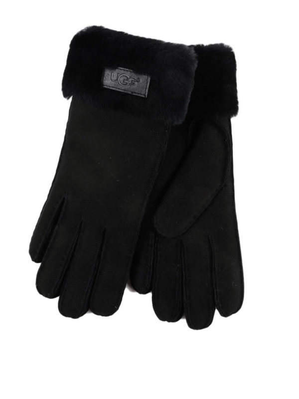 UGG: gloves online - Turn Cuff water repellent shearling gloves