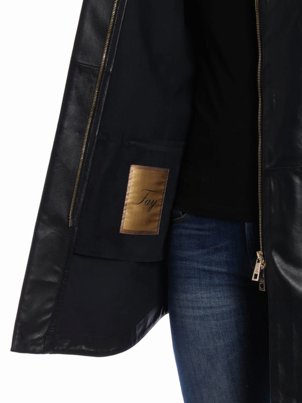 Unlined leather overcoat