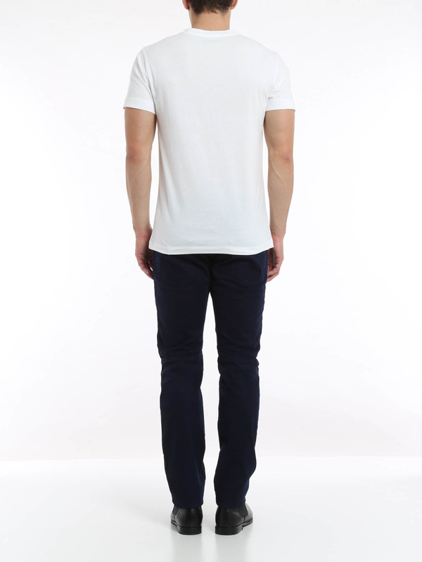 V-neck side print t-shirt shop online: Pierre Balmain