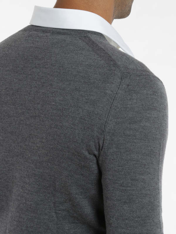v necks shop online Check elbow patches pullover