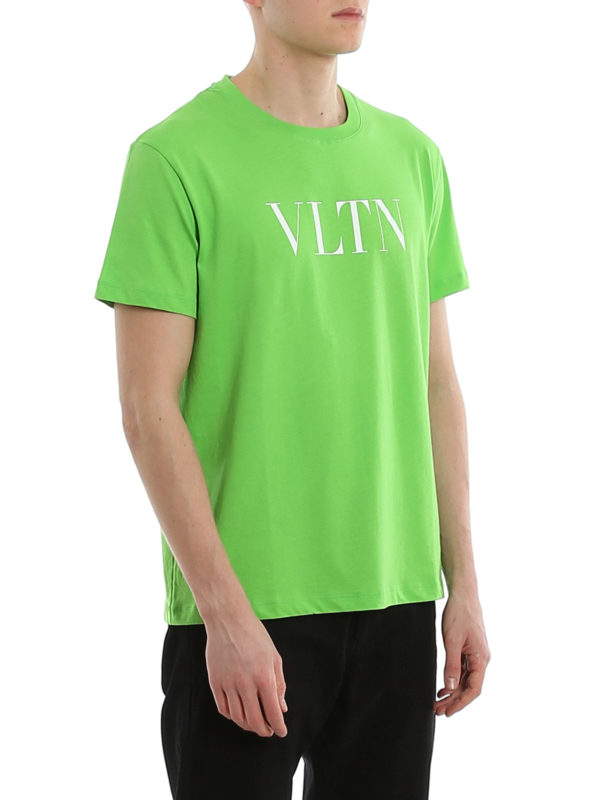 VALENTINO VLTN ロゴプリント Tシャツ グリーン XS Valentino Garavani VLTN logo printed T-shirt - Men|TV0MG10V3LE23H