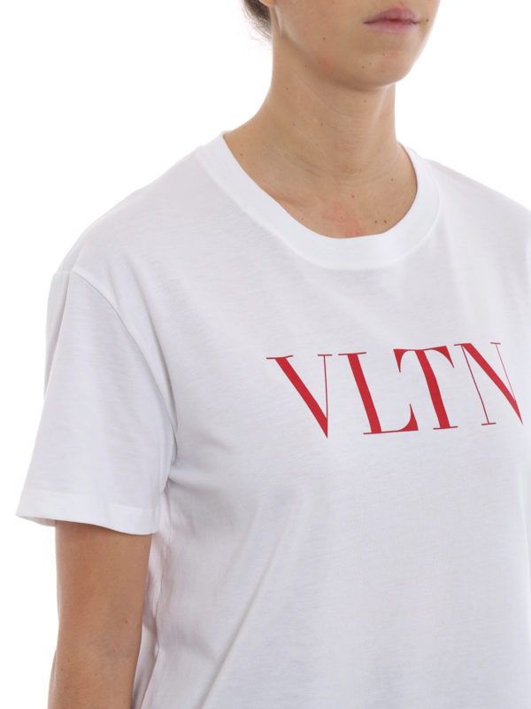 Valentino Garavani White and red VLTN T-shirt|RB3MG07D3V6A33