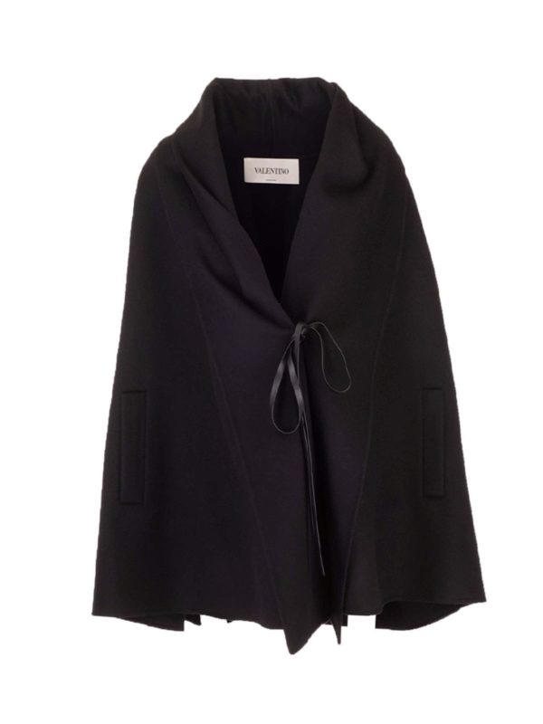 VALENTINO: Capes &  Ponchos - Wool cape in black