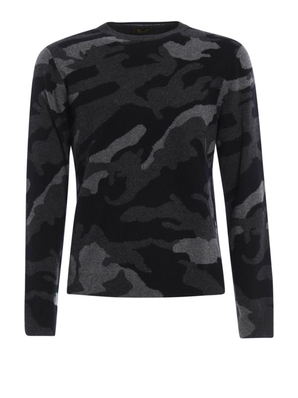 VALENTINO: crew necks - Cashmere camouflage sweater
