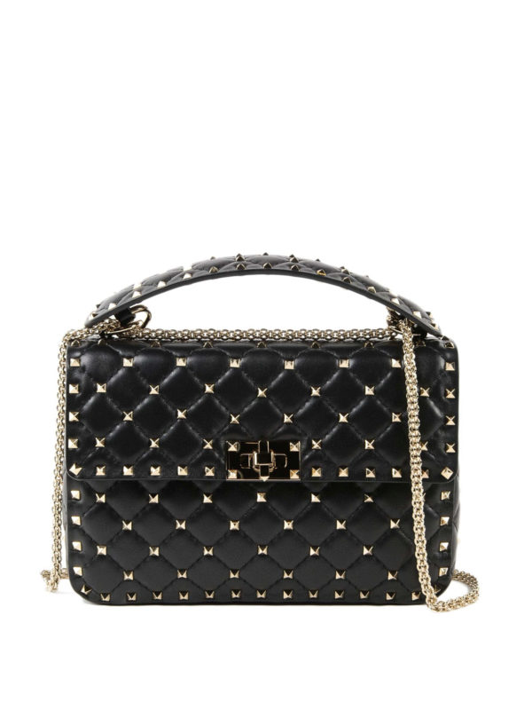 VALENTINO GARAVANI: cross body bags - Rockstud Spike black crossbody bag