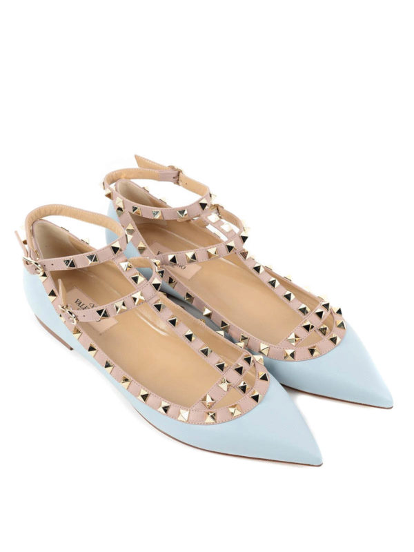 Valentino Garavani Rockstud flats - Light Blue | KW2S0376VODS62