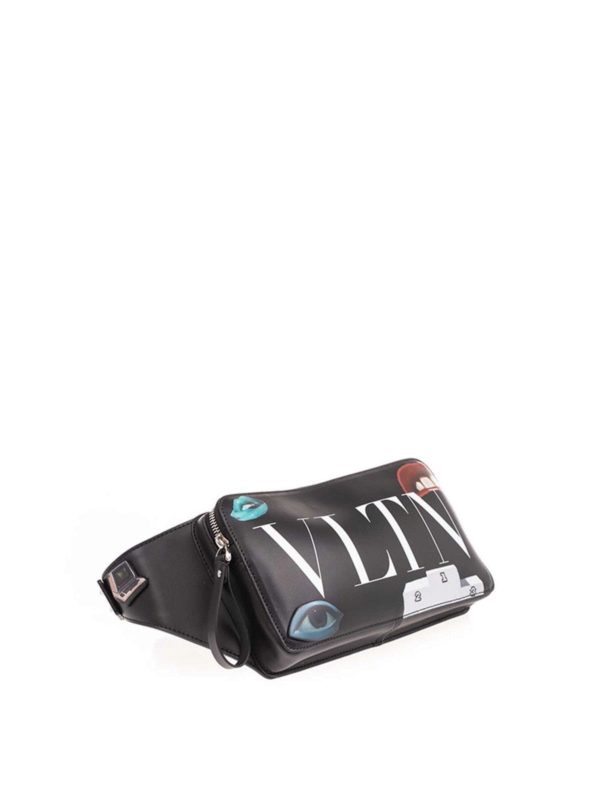 VALENTINO GARAVANI: belt bags online - VLTN logo belt bag in black