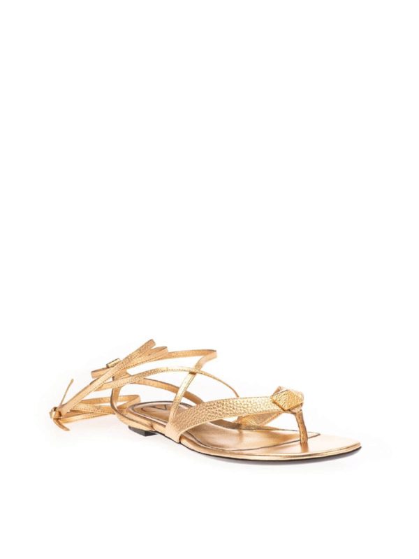 VALENTINO GARAVANI: sandals online - Roman Stud sandals in gold color