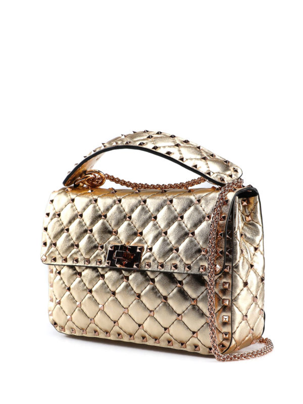VALENTINO GARAVANI: shoulder bags online - Rockstud Spike M gold-tone bag