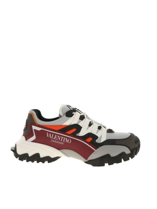VALENTINO GARAVANI: sneakers - Sneakers Climbers nere grigie e bordeaux