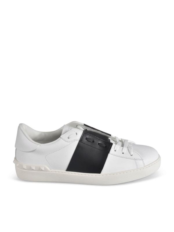 VALENTINO GARAVANI: trainers - Open sneakers in white and black