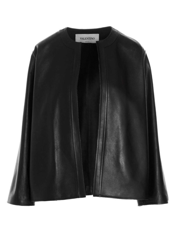 VALENTINO: Lederjacken - Lederjacke - Schwarz