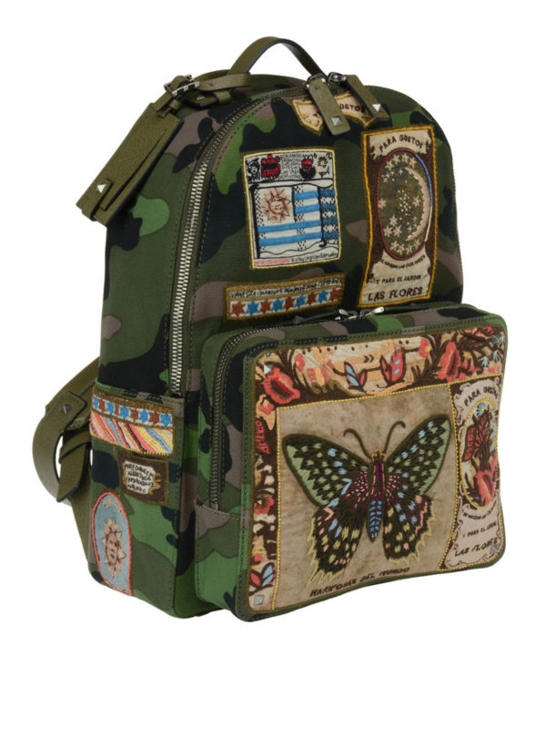 VALENTINO: バックパック online - バックパック メンズ - ダークグリーン