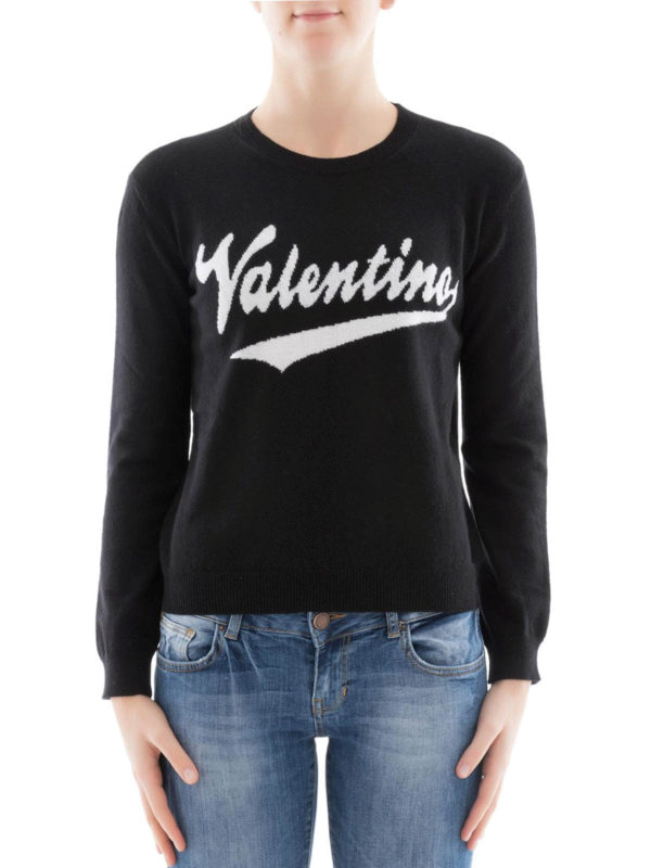 VALENTINO: Suéteres con cuello pico online - Suéter Cuello Redondo - Negro