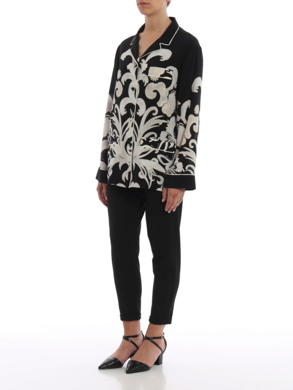 VALENTINO: shirts online - Phoenix print crepe de chine pyjama shirt