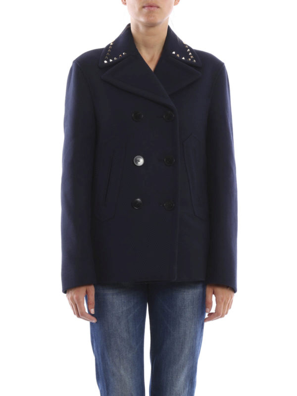 VALENTINO: short coats online - 02. Rockstud Untitled caban