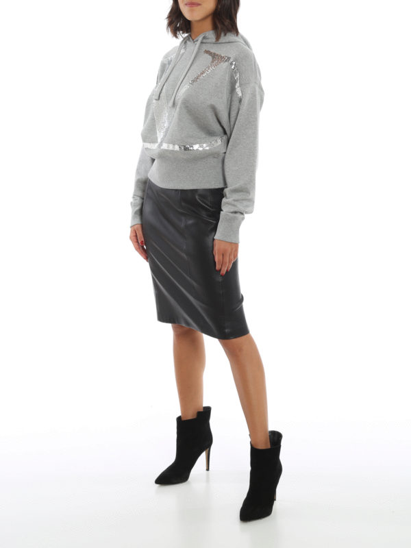 Valentino Garavani Vlogo sequin hoodie - Grey | UB3MF06U5R262W