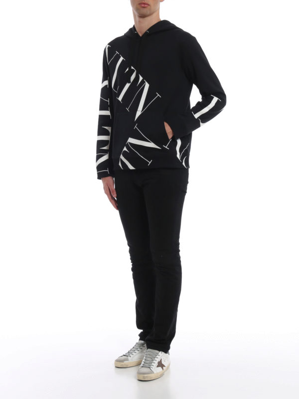 VALENTINO: Sweatshirts & Sweaters online - VLTN Macrogrid print hoodie