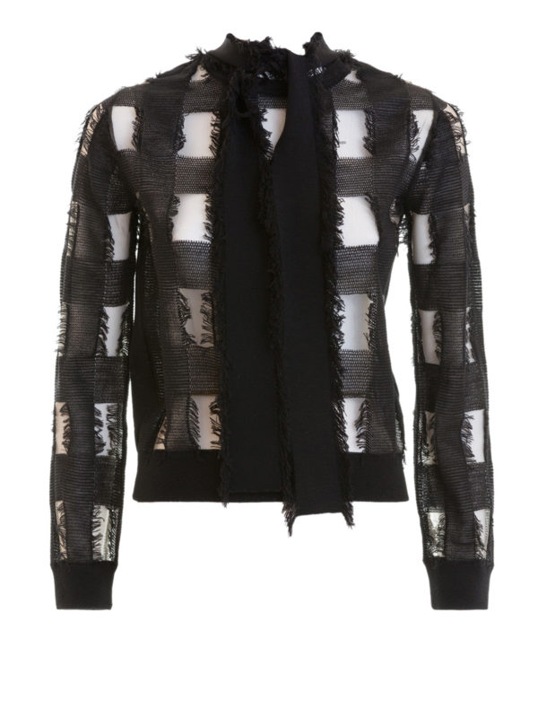 VALENTINO RED: crew necks - Destroyed effect wool sweater
