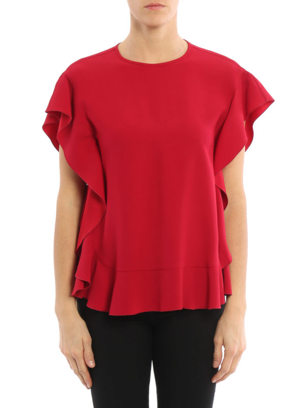 VALENTINO RED: blouses online - Satin ruffle blouse