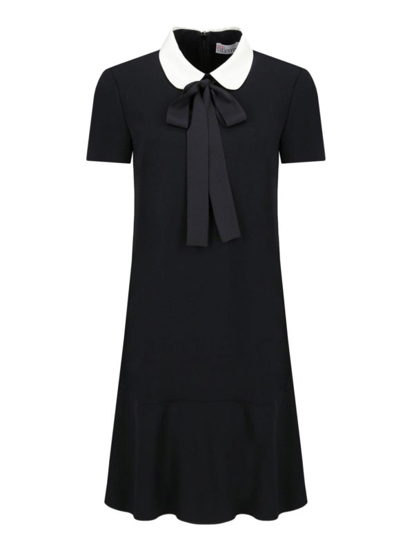 کوتاه Valentino Red - White collar preppy style black dress - SR3VAF054AY0MG