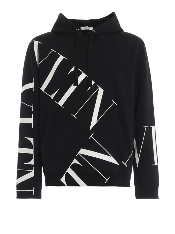 VALENTINO: Sweatshirts & Sweaters - VLTN Macrogrid print hoodie