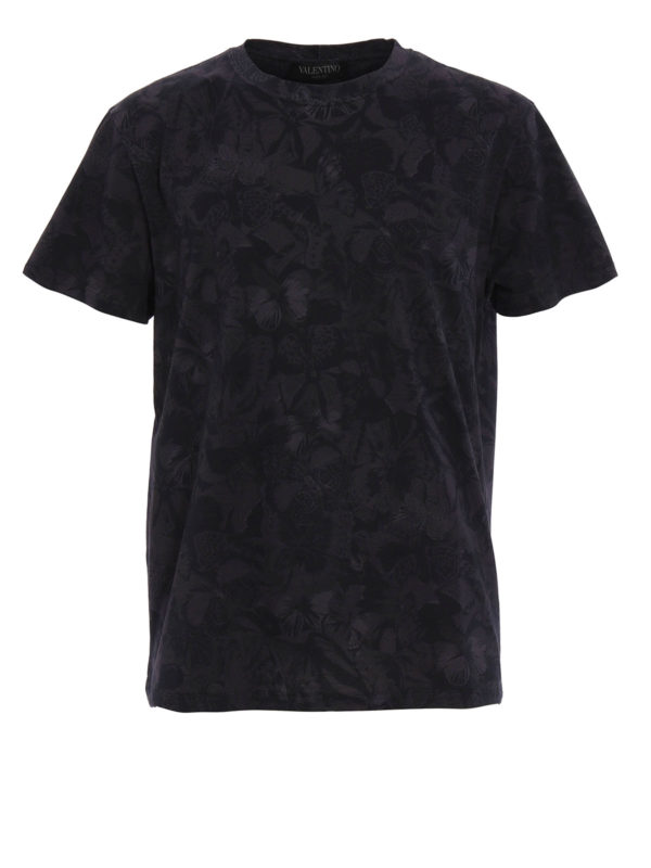 VALENTINO: t-shirts - Butterfly pattern T-shirt