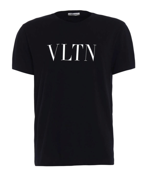 VALENTINO: t-shirts - VLTN print black T-shirt