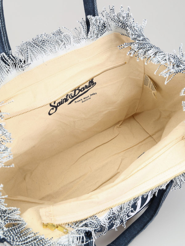 Vanity denim effect canvas beach bag shop online: MC2 SAINT BARTH