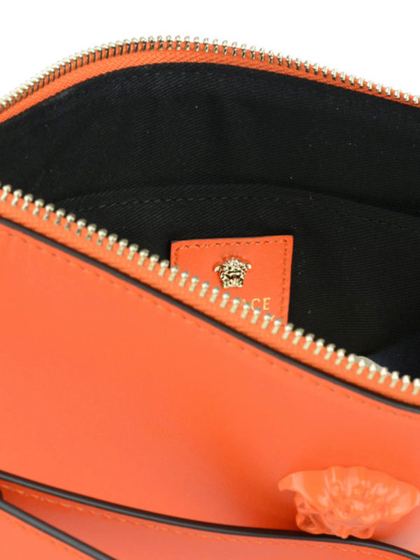 VERSACE buy online Leather small orange pouch