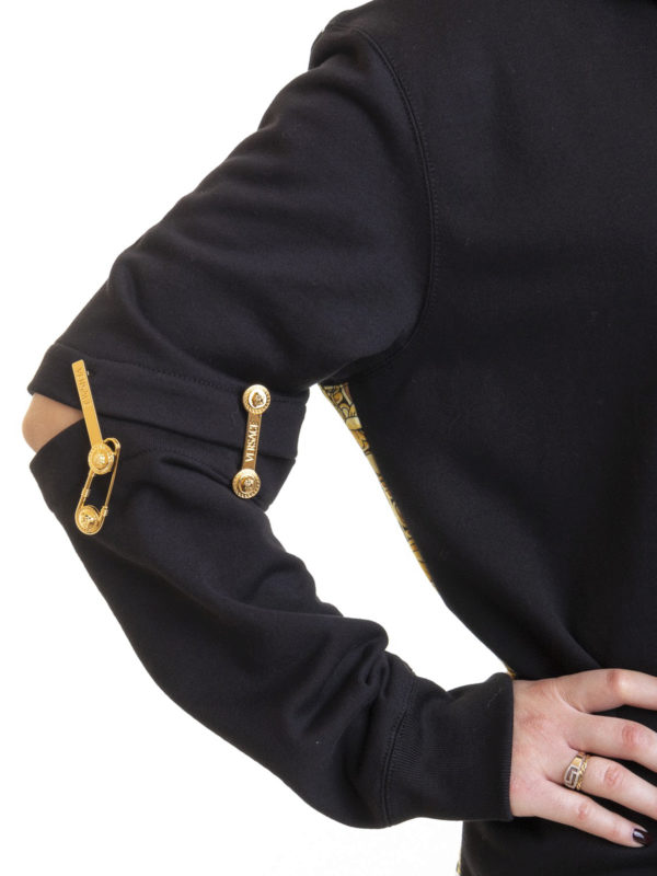 سویشرت Versace - Safety pin Savage Barocco print hoodie - A83595A231036A7900