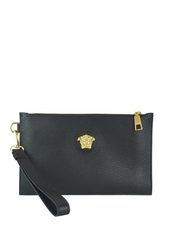 VERSACE: Clutch - Pochette - Noir