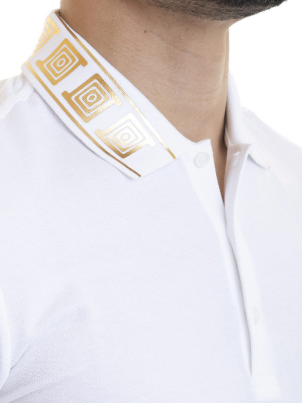 VERSACE COLLECTION buy online Greek printed collar polo shirt