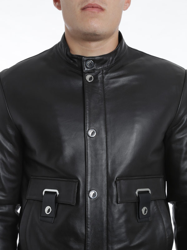 VERSACE COLLECTION buy online レザーコート メンズ - ダークブラウン