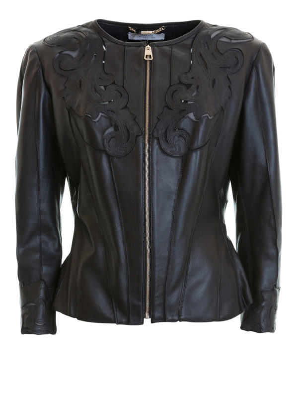 VERSACE COLLECTION: Lederjacken - Lederjacke - Schwarz