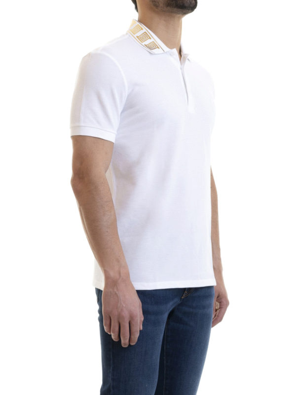 VERSACE COLLECTION: polo shirts online - Greek printed collar polo shirt