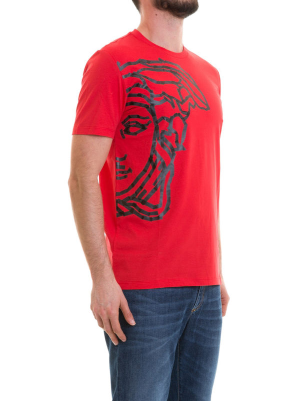 VERSACE COLLECTION: t-shirts online - Half Medusa Head red T-shirt