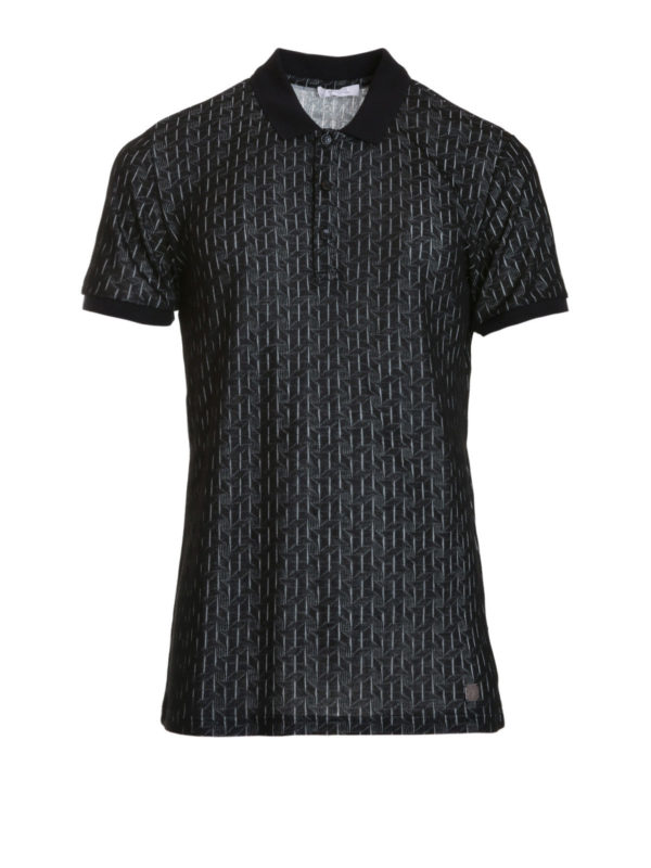 VERSACE COLLECTION: polo shirts - Printed jersey polo shirt