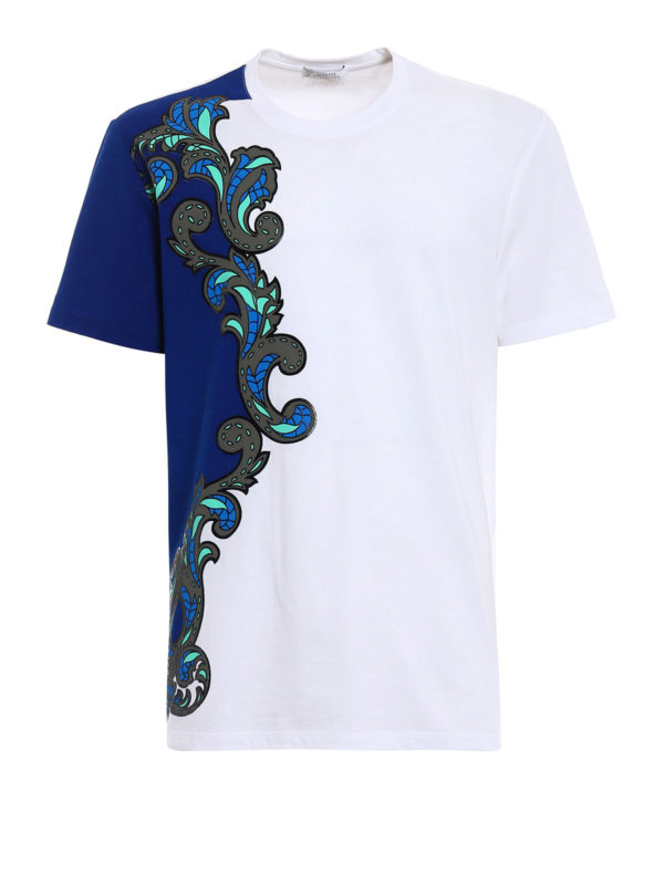 VERSACE COLLECTION: t-shirt - T-shirt con stampa floreale gommata