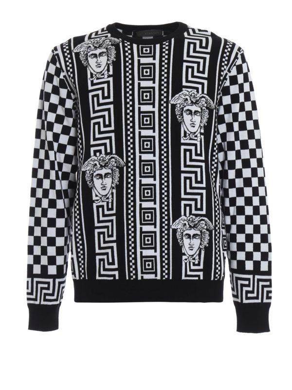 VERSACE: Suéteres con cuello pico - Suéter Cuello Redondo - Estampado